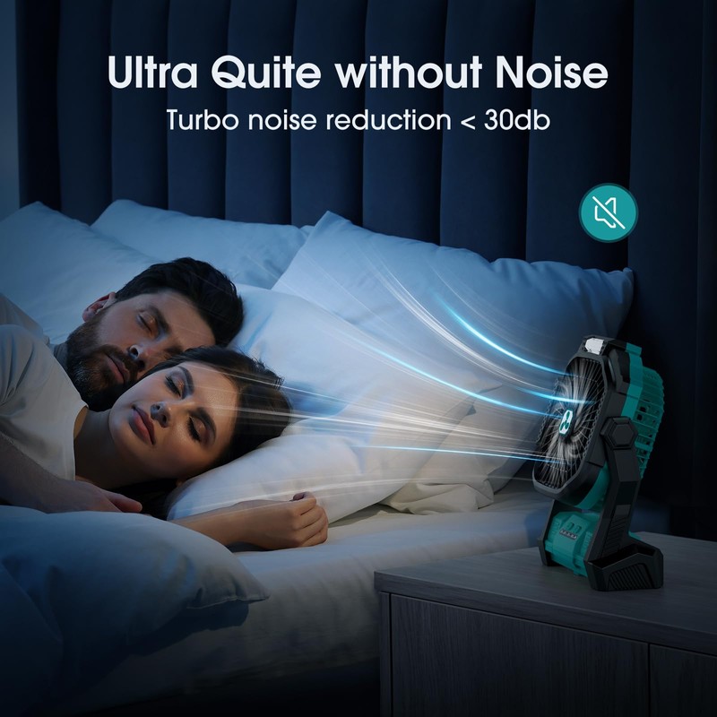 Portable Fan Rechargeable, 20000mAh Cordless Battery Powered Fan with LED