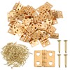 50 Pcs Small Brass Hinges, 0.31x0.39in Pure Copper Butt Hinge