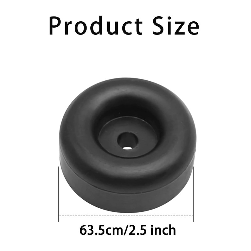 4 Pcs 2.5" Round Rubber Bump Stops with Hole, Universal
