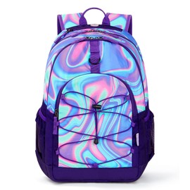 Choco Mocha Purple Backpack for Teen Girls, School Backpack Travel Bookbag 18 Inch for Teenager Girls,Liquid Purple