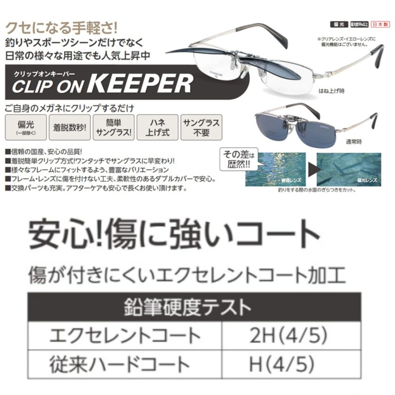 [cliponkeeper] Made in Japan Polarized Clip-on Sunglasses Over Glasses UV