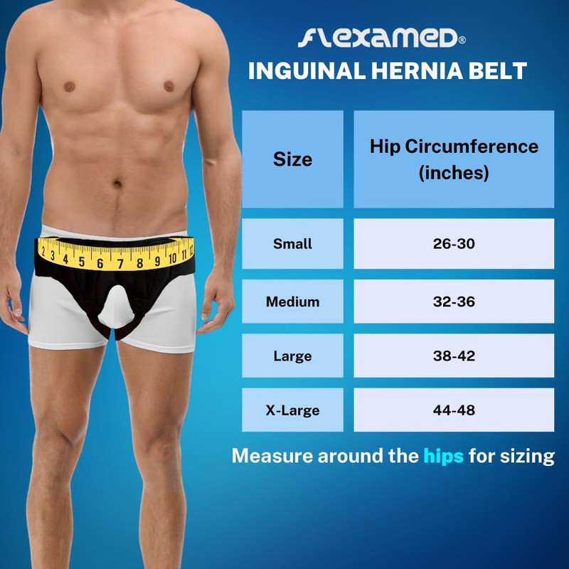 FlexaMed Hernia Gear Double Inguinal Hernia Groin Belt Black (L