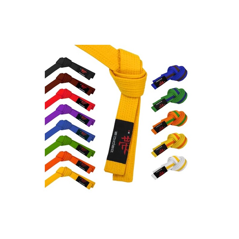 DEPICE Judo Belt Karate Belt Martial Arts Belt, Yellow/Orange
