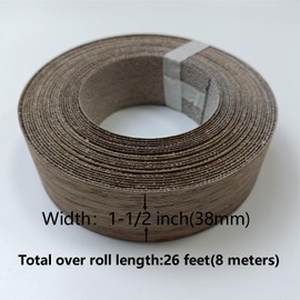 ebpsneer Real Black Walnut 1-1/2'' ×26' Wood Veneer Edge Banding Tape,Preglued Iron On Veneer Edging-Plywood Backed with Hot Melt Adhesive-Flexible Wood Veneer Strips for Furniture Cabinet Repair