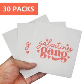 Galentines Gang Napkins, Happy Galentines Day Napkins, Galentine’s Day Decorations, Girls Ladies Galentines Day Party Decorations, ZJ Valentines Day Decorations Napkins(5 x 5 In, 30-Pack)