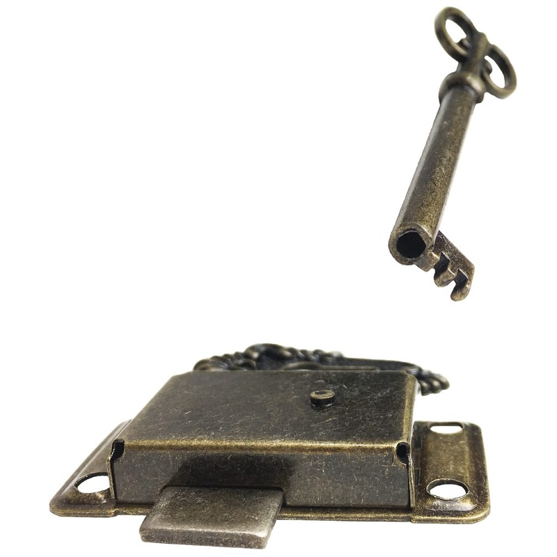 OMYZERO 2 Sets Skeleton Key Lock Decorative Antique Cabinet Lock
