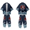 DOSLAVIDA Men's Japanese Kimono Jacket Set Stylish Open Front Coat