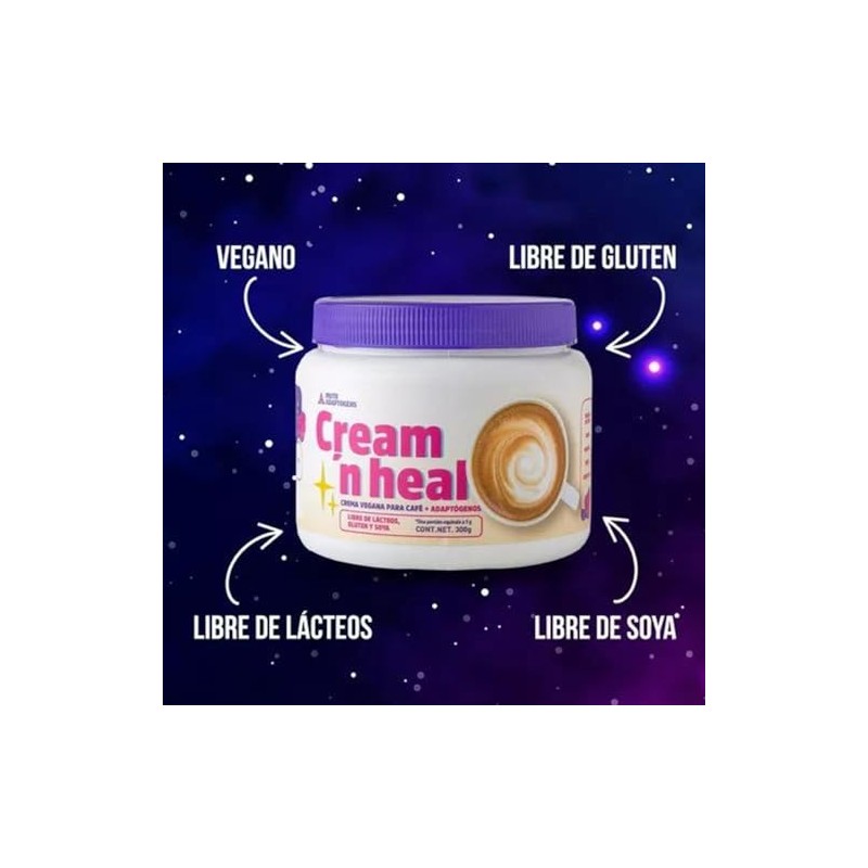 Cream'n Heal Crema Vegana Para Café Con Adaptógenos 300g