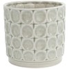 Boston International Embossed Circle Ceramic Planter, Sage Green, Large 7.25"
