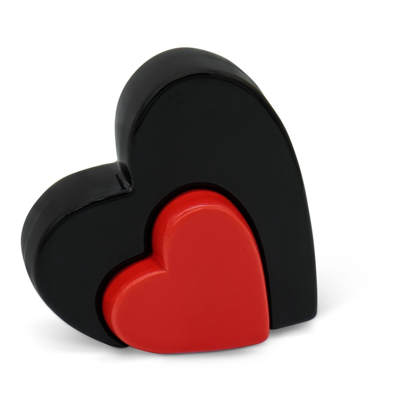 FeinKnick Stylish Double Hearts for Decoration - Modern Decorative Ceramic