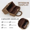 Fecialy Women Handwoven Rattan Handbag Beach Straw Tote Bag Square