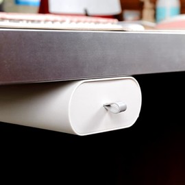 bakedbanana Hidden Self-Adhesive Under Desk Drawer/Storage Drawers Slide-out Large White Great for Office School Kitchen Home/Plastic Under desk Organizer (White,Large)