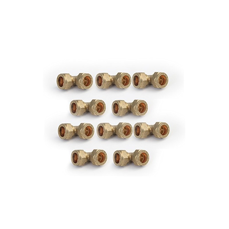 15mm Elbow Brass Compression (Pack Qty 10)