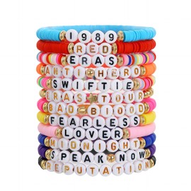 12 Pairs Bracelet Singer Inspired Friendship Bracelets Set for Girls Women Music Party Lover Gifts Concert Outfit Gifts for Fans Jewelry Merch Gift Stuff Accessories