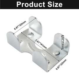 Litoexpe 8 Pcs 1/4 Inch Heavy Duty Double Rope Loop Clamps, Metal Loop End Clip Rope Clip Buckle Rope Retainer for Twisted or Braided Ropes