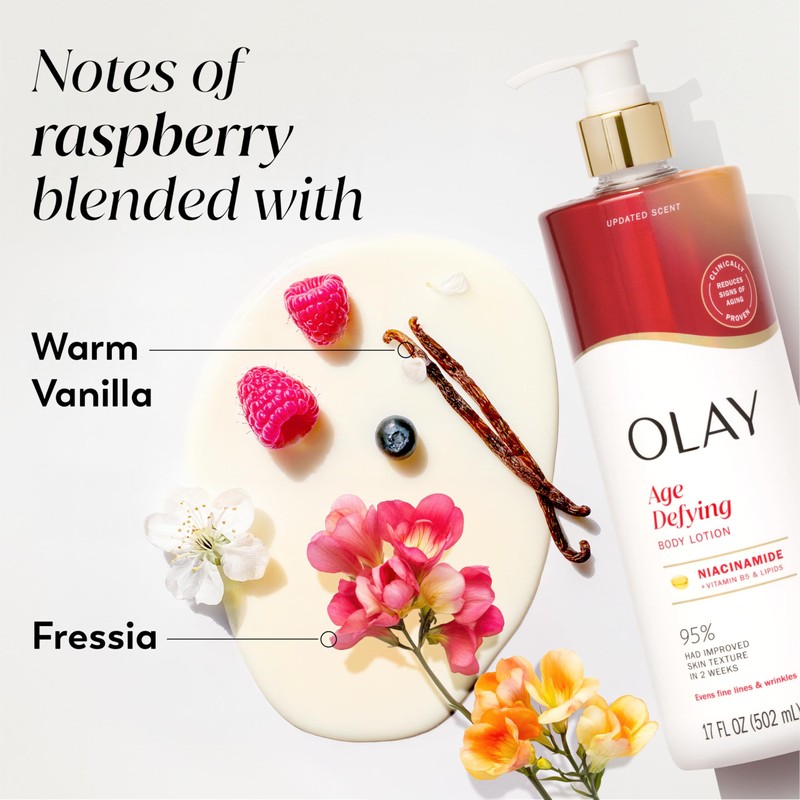 Olay Body Lotion for Women, Age Defying with Niacinamide Serum,