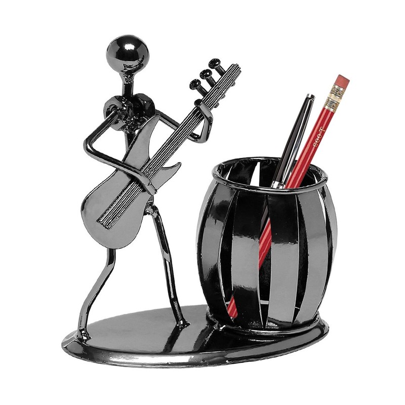 Cisixin Desktop Accessories Multi-Purpose Metal Guitar Pencil Holder