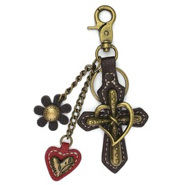 Chala Group Chala Charming Crossbody Bag With Flap Top and Zipper,Navy Blue Cross-Body Purse with Charm -Navy (Metal Cross)