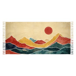 GAIIIIYOU Abstract Mountains Turkish Beach Towel Boho Sun Decor Large Towel Beach Accessories Essentials