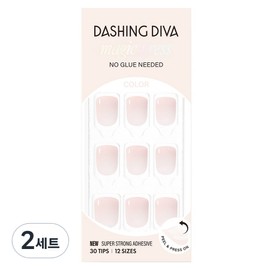 Dashing Diva Magic Press Nail Short Square, 2 Sets, Bloomy (White) / 데싱디바 매직프레스 네일 숏 스퀘어, 2세트, 블루미(화이트)