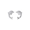 Tiny Dolphin Stud Earrings S925 Sterling Silver Cubic Zirconia Animal