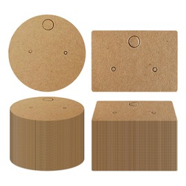 HDGSAFD Pack of 100 Square Earring Cards and 100 Pieces Round Earring Cards, Jewellery Packaging Accessories, Earring Display Cards, DIY Earring Packaging