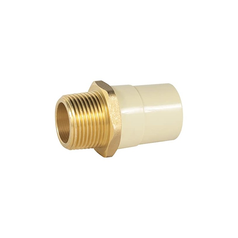 Foset Hidroflow CPVC-653, Adaptador macho de CPVC, con inserto metálico,