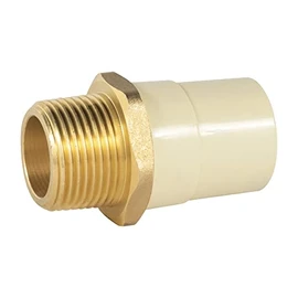 Foset Hidroflow CPVC-653, Adaptador macho de CPVC, con inserto metálico, 1", Paquete con 10 piezas