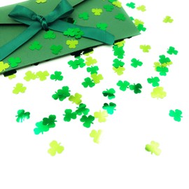 Clover Confetti St. Patrick's Day Forest Party Table Decoration Metallic Foil Table Scatters Confetti for Party Wedding Birthday Baby Shower Bridal Shower Festival Theme Party Decorations 45g