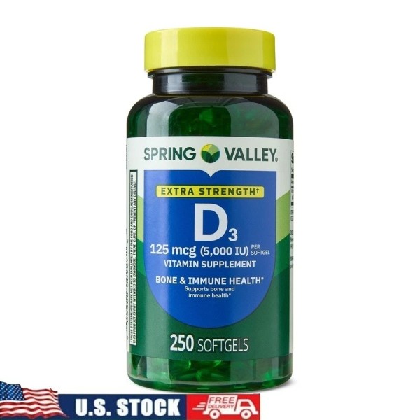 Unbranded Extra Strength Vitamin D3 125 mcg 5000 IU Softgels