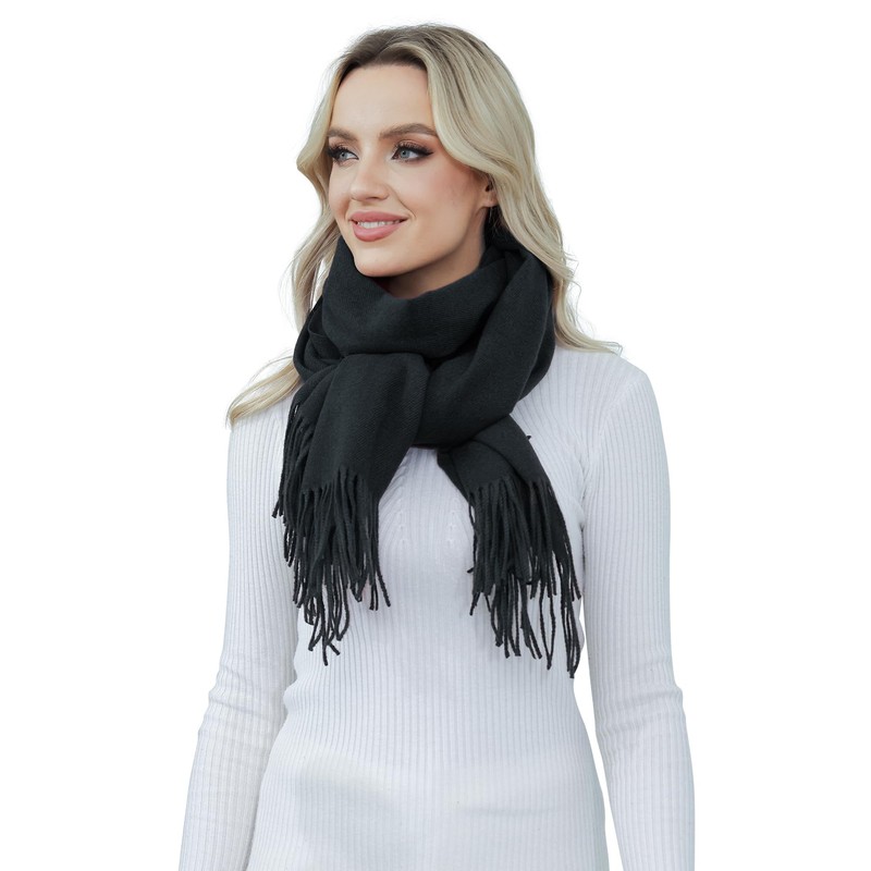 WELROG Women's Winter Scarf, black