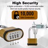 4 Digit Heavy Duty Combination Lock - 105mm Long Shackle