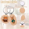 24 Blank Wooden Key Fob Blank Round Wooden Key Ring