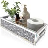 Wocred Bathroom Basket Toilet Tank,Crushed Diamond Mirrored Bathroom Tray Wall-Mounted,Silver