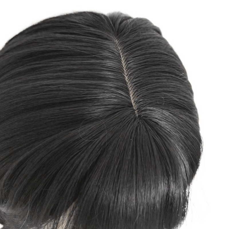 Black Long Double Braid Wig Synthetic Simulated Scalp Heat Resistant