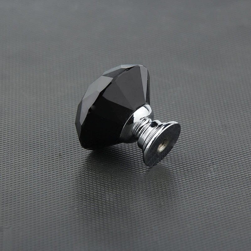 MACHSWON 2 PCS 30mm Crystal Glass Door Knobs Diamond Cut