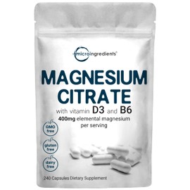 Micro Ingredients Magnesium Complex, 240 Capsules | Magnesium Citrate with Vitamin D3 & B6 | Elemental Mineral & Vitamins Complex | Supports Muscle, Heart, & Bone Health