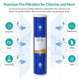 SimPure GAC Filter 20 x 4.5 inch Whole House Water Filter | Granular Activated Carbon Filter Replacement for DB20P, GAC-20BB, RFC20-BB (2 Pack)