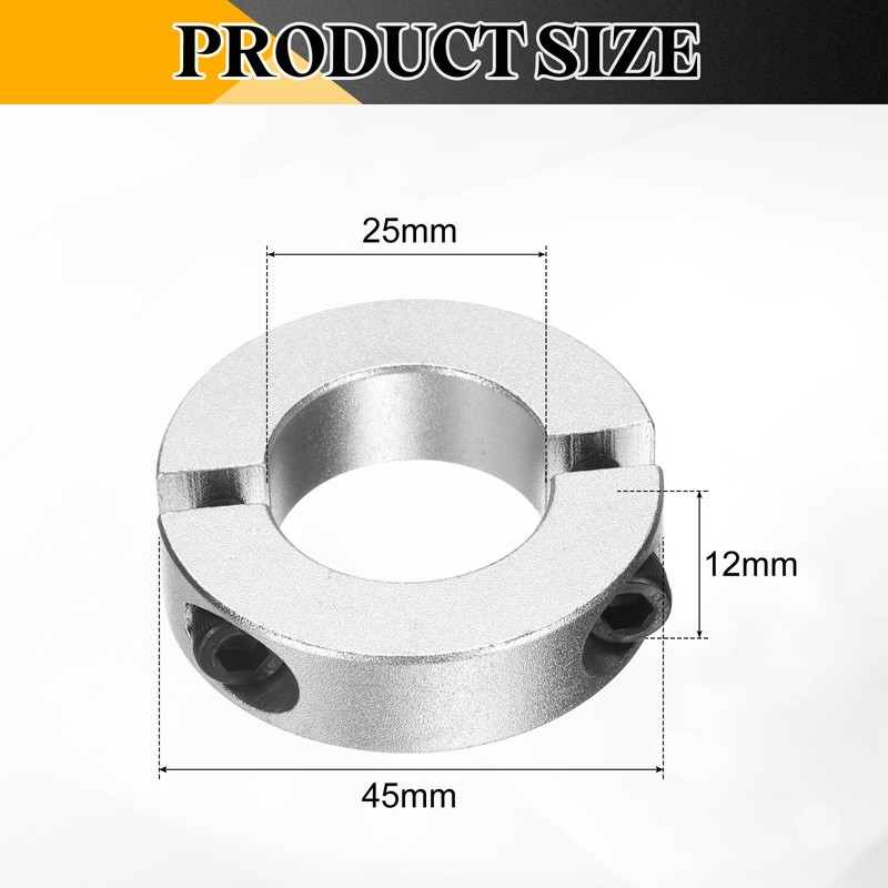 sourcing map 8 Pcs Double Split Shaft Collar, 25mm Bore