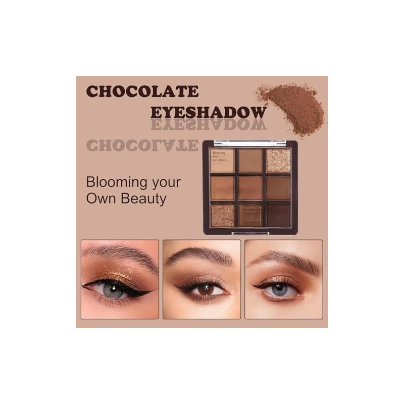 Paletas de Sombras de Ojos 9 Coloridas Profesionales Paletas de