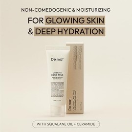 Creams Come True Crema reparadora de barrera de escualano | Hidratante facial coreano con aceite de escualano, ceramidas y pantenol | K Beauty Cuidado