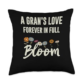 A Gran's Love Forever In Full Bloom Funny Cute Mothers Day Throw Pillow
