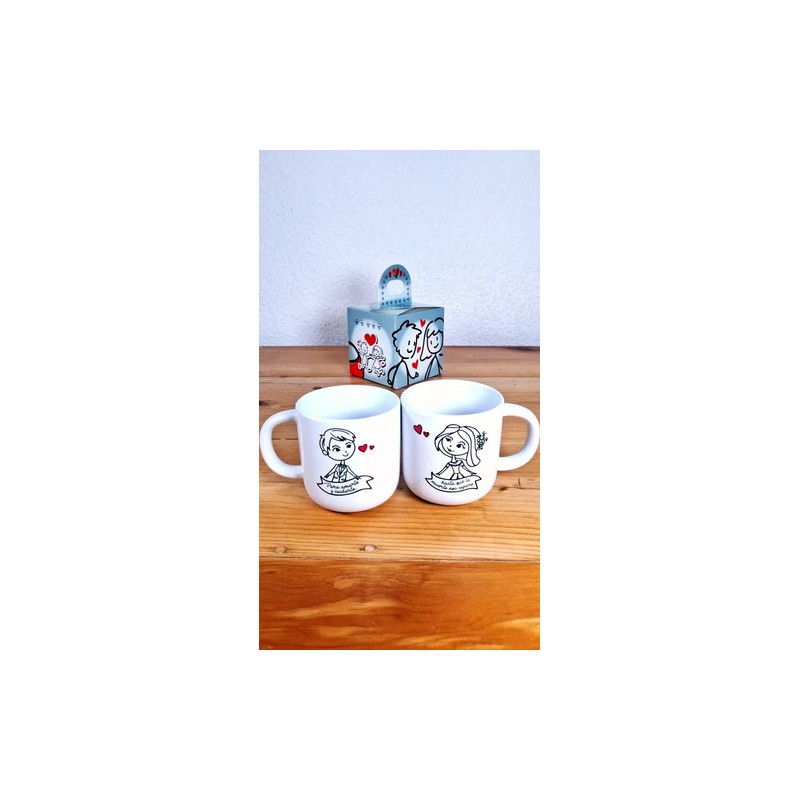 2 Tazas Regalo Boda Aniversario Con Nombre Incluye Cajas