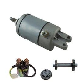Shamofeng Starter Motor & Idle Gear & Solenoid Relay Replacement for Honda Foreman 400 TRX400FW FourTrax 1995-2003, 31200-HM7-003 31200-HM7-A41, 1995 1996 1997 1998-2003 Foreman 400 Starter Gear w/Pin