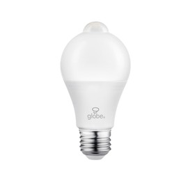Globe Electric 31448 60W Equivalent Warm White (3000K) A19 Motion Sensor Non-Dimmable LED Light Bulb, E26 Base, 800 Lumens