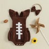 Summffie Newborn Baby Girl Football Outfit Ruffle Sleeveless Rugby Embroidery