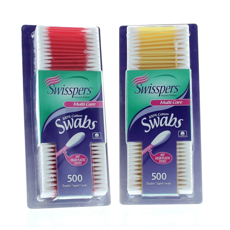Swisspers Hot Color Cotton Swabs, 100% Cotton, Color Plastic Sticks,