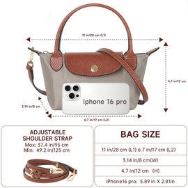 Gastinsave Fashion Crossbody Bag, Waterproof Nylon Adjustable Bag for Women, Mini Shoulder Bag Handbags Purses, Light Taupe