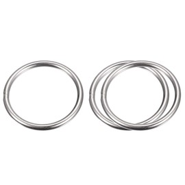 sourcing map Stainless Steel O Rings, 3pcs 60mm(2.36") Outer Dia. 8mm Thickness Multi-Purpose Metal Welded O-rings Round Rings for Hardware Luggage Accessories