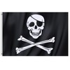 Large Black Pirate Flag Jolly Roger Skull and Bones 90x150cm
